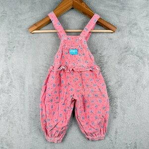 Vintage u.s.a pink floral oshkosh overalls